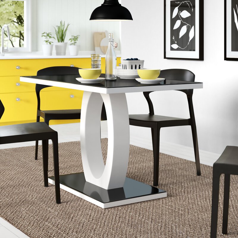 Metro Lane Strout High Gloss Glass Dining Table & Reviews | Wayfair.co.uk